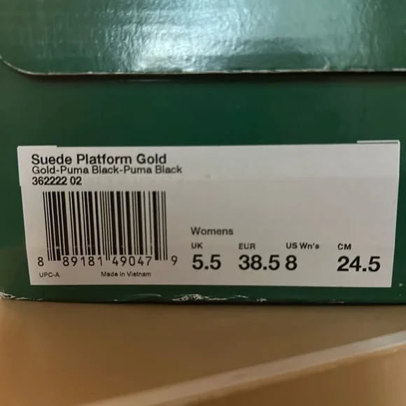 Puma Suede Platform Cream Gold Toe - Picture 6 of 12